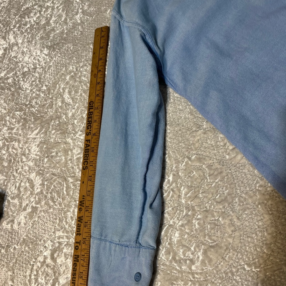 We The Free Chambray Button-Front Chambray Shirt in Light Blue-Medium - Picture 5 of 6